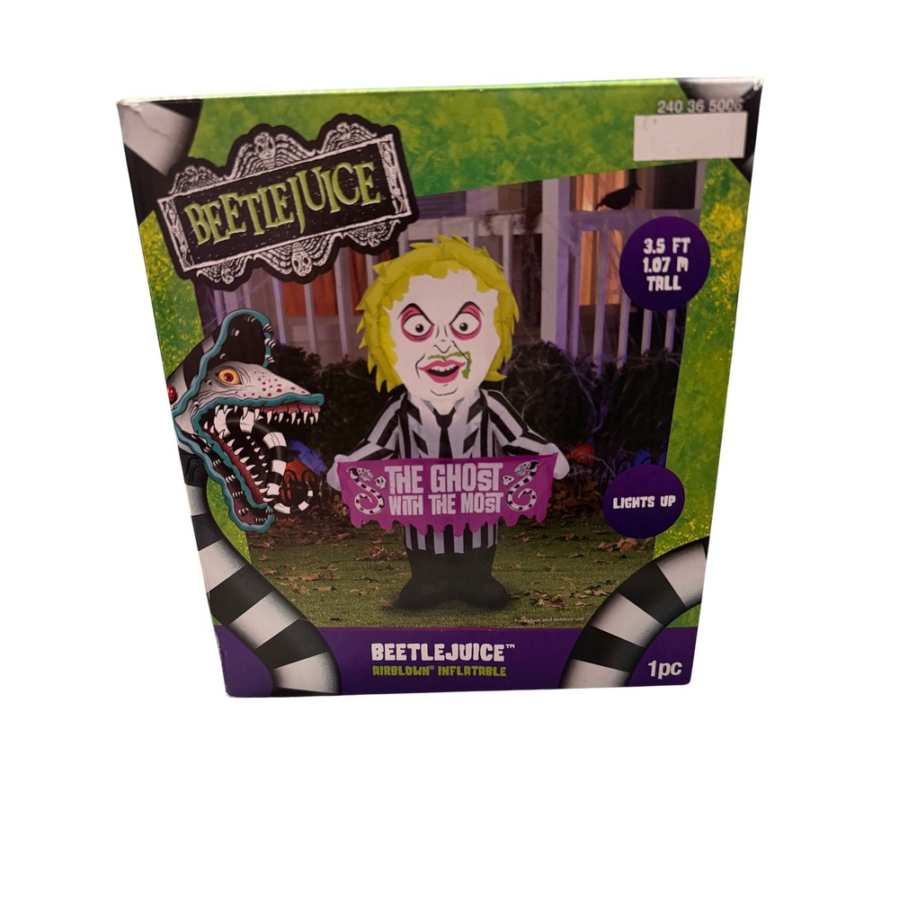 Beetlejuice Halloween Airblown Inflatable 3.5ft Tall Light Up Yard Decor NIB